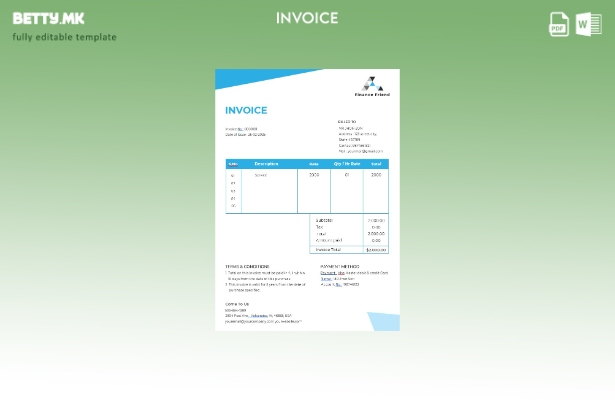 Шаблон за фактура за финансиски консултант во модерен стил